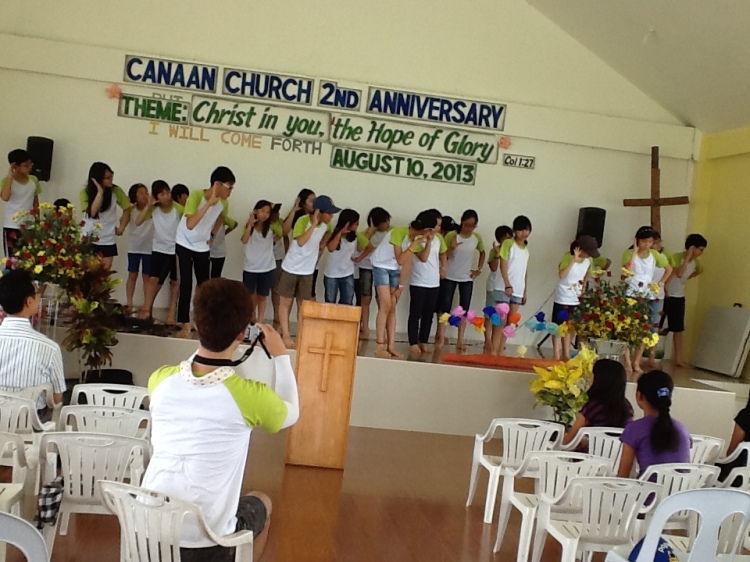 Children's team presentation at Canaan Church anniversary.